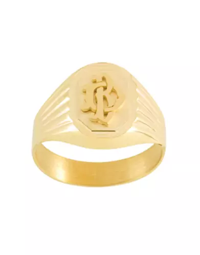 Chevalière Orphée Brossée Contour Octogonal & Godrons