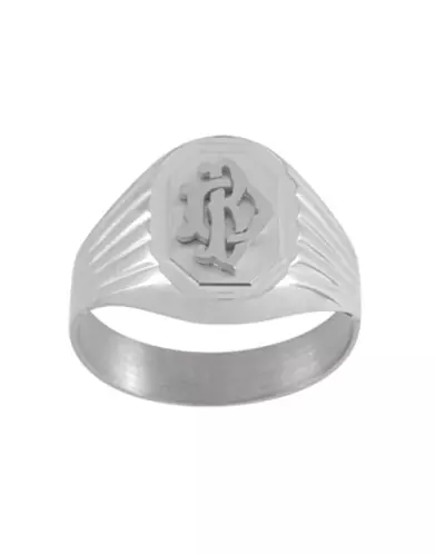 Chevalière Orphée Brossée Contour Octogonal & Godrons