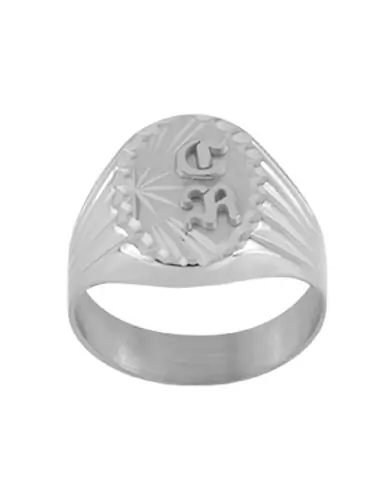 Chevalière Orion Brossée Étoilée Griffe Contour & Godrons