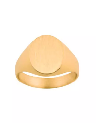 Chevalière Orphée Massive Brossée 14x10mm Blason sur-mesure