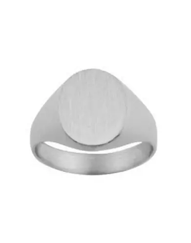 Chevalière Orphée Massive Brossée 14x10mm Blason sur-mesure
