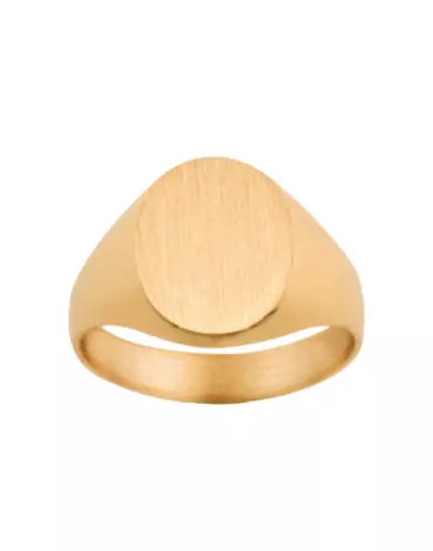 Chevalière Orphée Massive Brossée 14x11mm Blason sur-mesure
