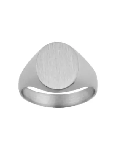 Chevalière Orphée Massive Brossée 14x11mm Blason sur-mesure