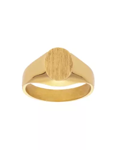 Chevalière Olivia Massive Large 9X7mm Brossée Blason sur-mesure