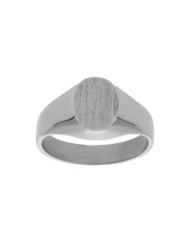 Chevalière Olivia Massive Large 9X7mm Brossée Blason sur-mesure