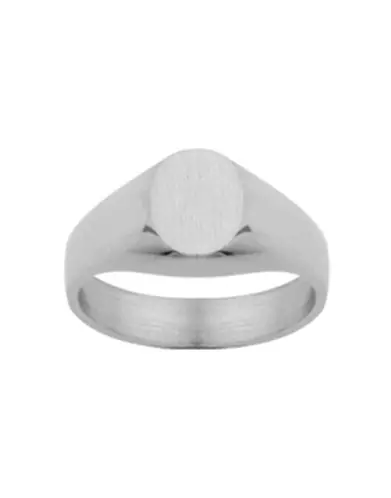 Chevalière Ovale Ophélie en Or Massif Brossé Personnalisable