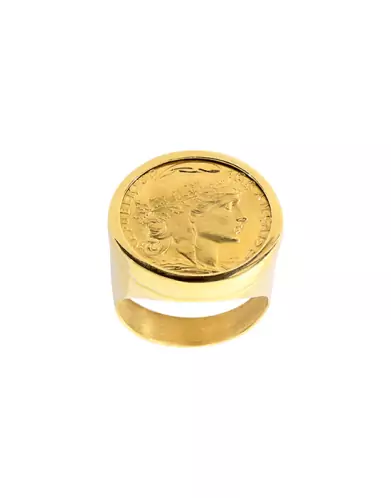 Bague Porte Pièce Marianne 10 Francs en Or 9K/18K