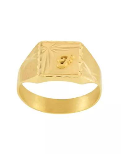 Chevalière Clarence Brossée Étoilée Contour Godrons