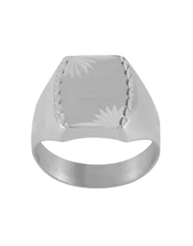 Chevalière Thibalt Brossée Étoilée Contour Ciselé en Or Personnalisable