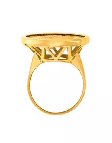 Bague Porte Pièce Napoléon 20 Francs en Or 9K/18K