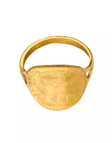 Bague Pièce Marianne 10 Francs en Or jaune