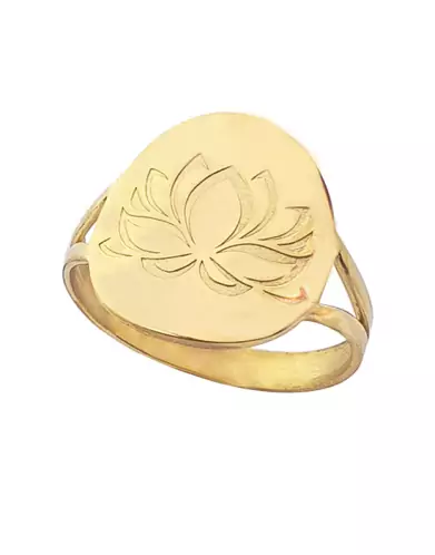 Bague Ronde Fleur de Lotus en Or