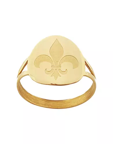 Bague Ronde Fleur de Lys en Or