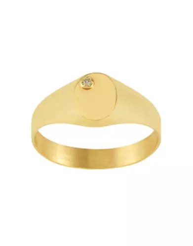 Chevalière Ophélie en Or 18K Poli et Diamant Personnalisable