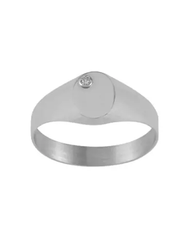 Chevalière Ophélie en Or 18K Poli et Diamant Personnalisable