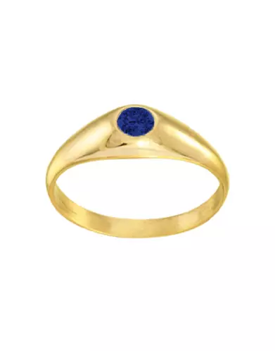 Bague Jonc en Or Massif avec Saphir Bleu Personnalisable
