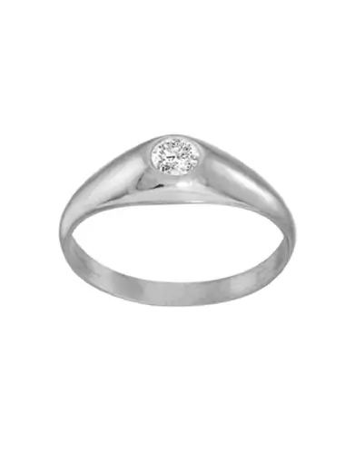 Bague Jonc en Or Massif avec Oxyde de Zirconium Taille S Personnalisable