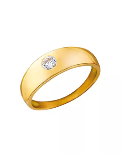 Bague Jonc en Or Massif avec Oxyde de Zirconium Taille M Personnalisable