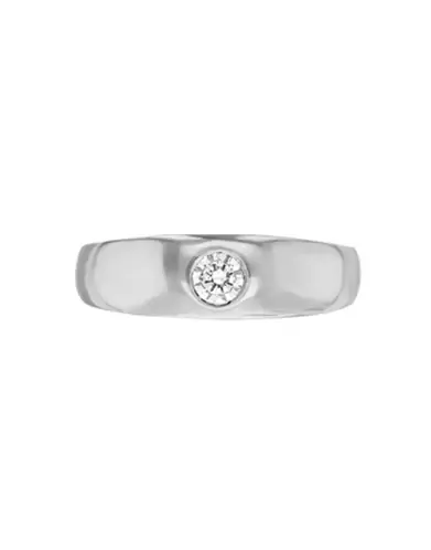 Bague Jonc en Or Massif avec Oxyde de Zirconium Taille M Personnalisable