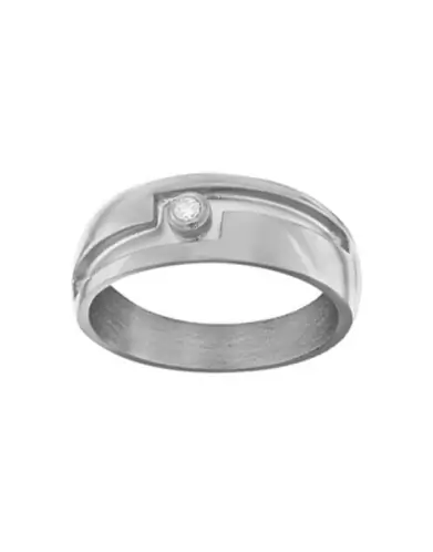 Bague Moderne Mael Massive Bicolore & Diamant