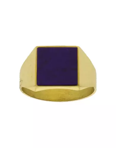 Chevalière Carré en Or et Lapis Lazuli Personnalisable