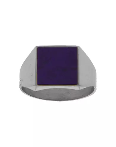 Chevalière Carré en Or et Lapis Lazuli Personnalisable