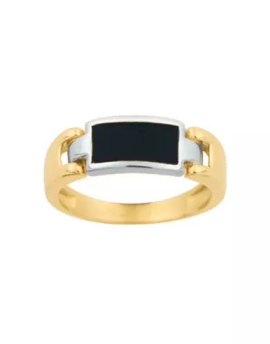 Bague Onyx Maxime Moderne Bicolore