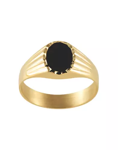 Chevalière Onyx Olivia Contour Godrons