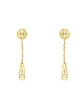 Boucles d’Oreilles Pendant Gouttes Filigrane en Or Jaune