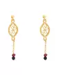 Boucles d'Oreilles Pendantes Filigrane et Pierres Fines