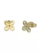 Boucles d'Oreilles Puce Fleur en Or