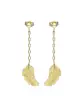 Boucles d'Oreilles Pendantes Plume en Or