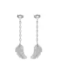 Boucles d'Oreilles Pendantes Plume en Or
