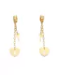 Boucles d'Oreilles Pendantes Coeur et Clé en Or