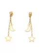 Boucles d'oreilles Pendantes Lune et Étoile