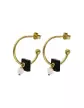 Créoles Rondes Onyx et Perle 18K