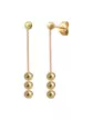 Boucles d'Oreilles Pendant 3 boules 18K