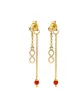 Boucles d’Oreilles Infini Or Jaune 18 K et Pierre Corail
