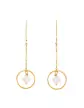 Boucles d'Oreilles Pendant Trèfle de Nacre 18K