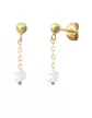 Boucles d'Oreilles Pendant Pastille de Nacre 18K