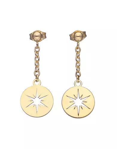 Boucles d'Oreilles Pendant Étoile en Or