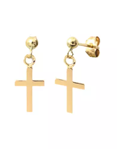 Boucles d'Oreilles Croix en Or