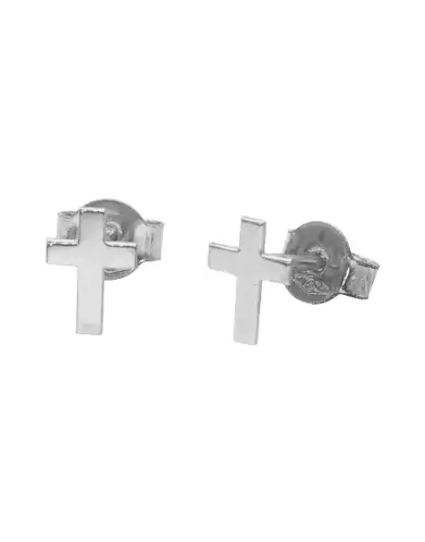 Boucles d'Oreilles Puce Croix en Or