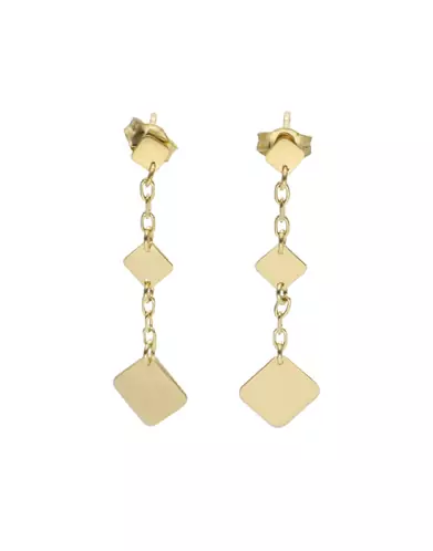 Boucles d'Oreilles 3 Losanges en Or