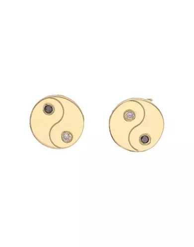 Boucles d'Oreilles Yin Yang en Or