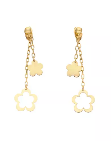 Boucles d'Oreilles Pendantes Fleurs en O