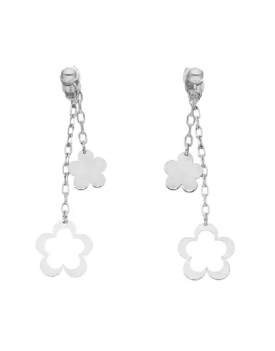 Boucles d'Oreilles Pendantes Fleurs en O