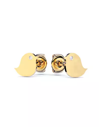 Boucles d'Oreilles Oiseau et Diamant