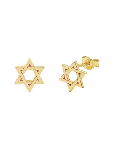 Boucles d'Oreilles Étoile de David en Or