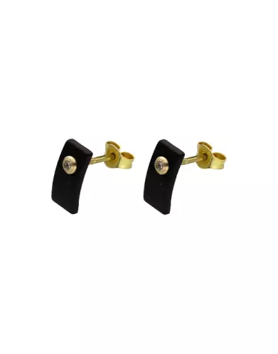 Boucles d'Oreilles Onyx avec Diamant